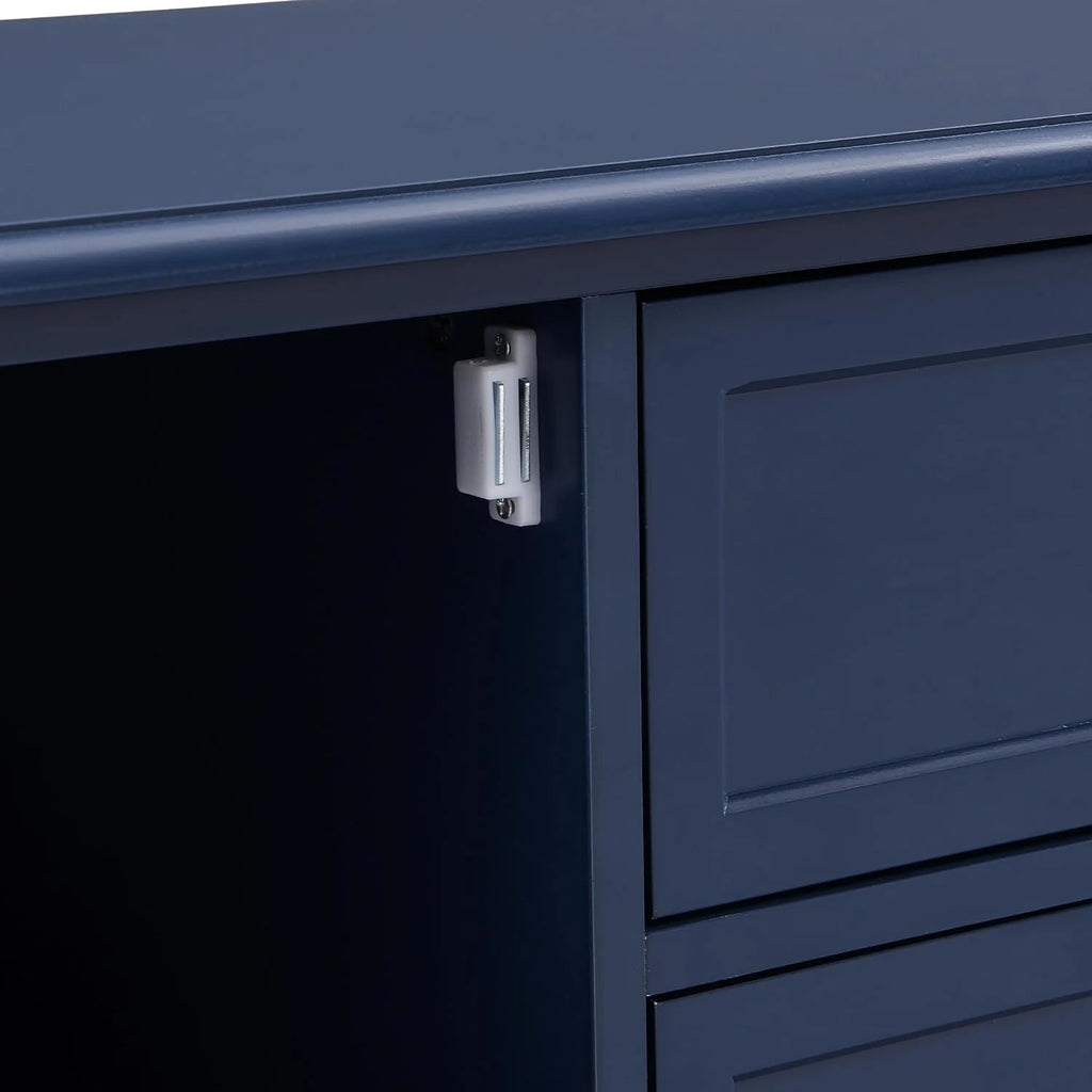 Blue TV Stand with 2 Drawers and Doors X613