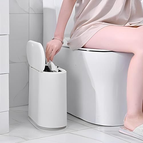 10 Liter Rectangular Plastic Trash Can with Press Type Lid S81601