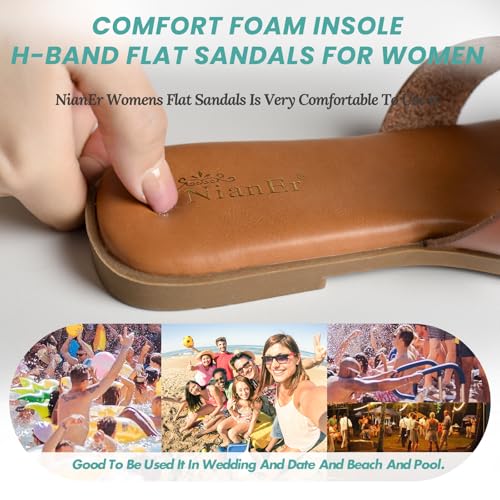 Microfiber Leather Comfort Foam Slip On Flat Sandals L32057