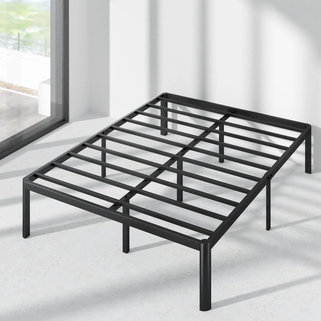 16" Metal Platform Bed Frame with Steel Slats, Twin N880