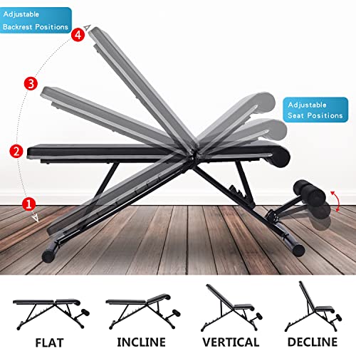 Adjustable Weight Bench 1100 lb Foldable N537