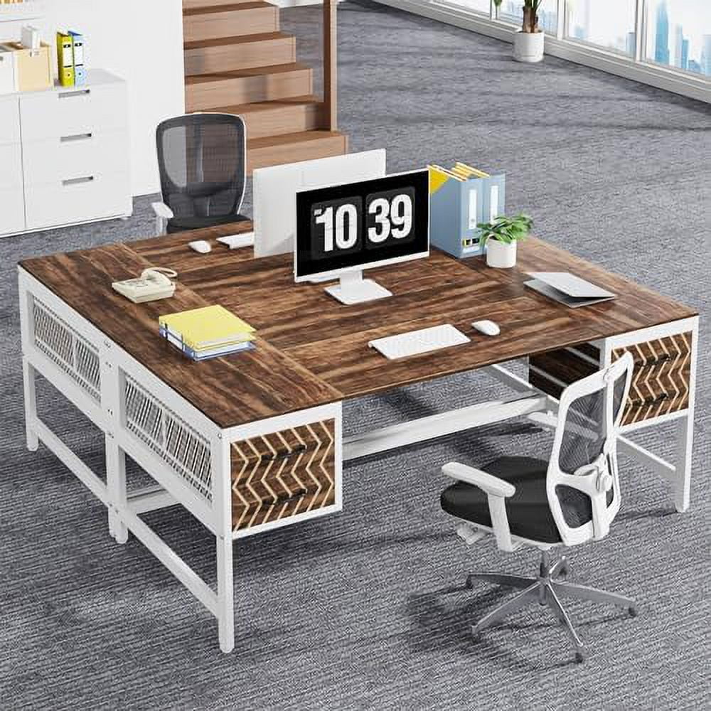 Home Office Desk with Drawers 63" Computer Desk W49892