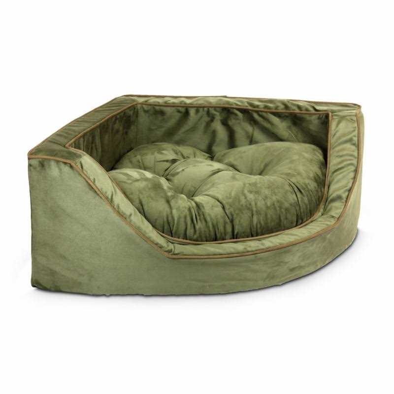 Overstuffed Corner Dog Bed W4284