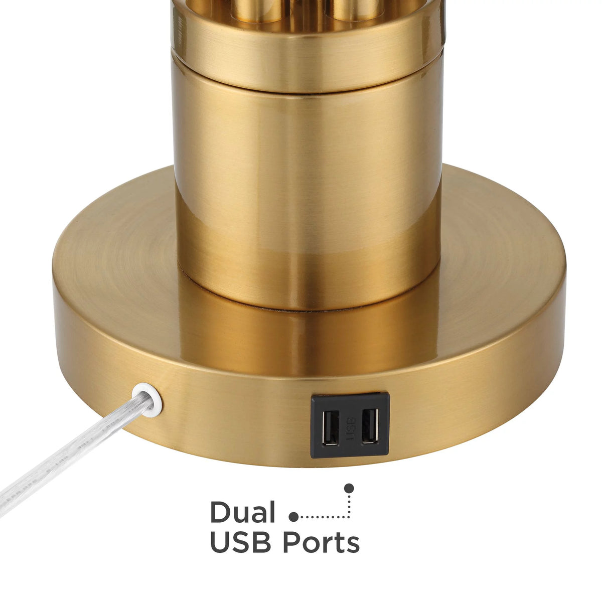 Mid Century Modern Accent Table Lamp with USB Ports Q75204