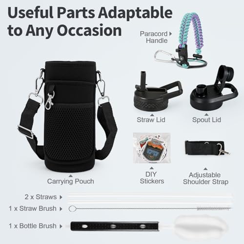 64 oz Insulated Stainless Steel Water Bottle with Straw G823708