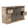 Six Drawer Storage Cabinet with Two Sliding Doors O967920