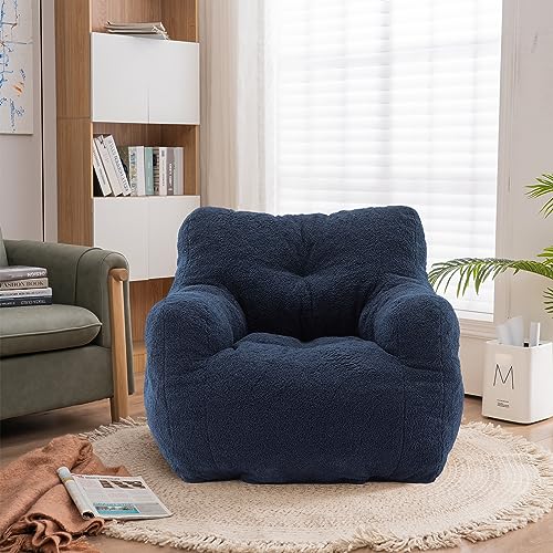 White Tufted Bean Bag Chair Y860