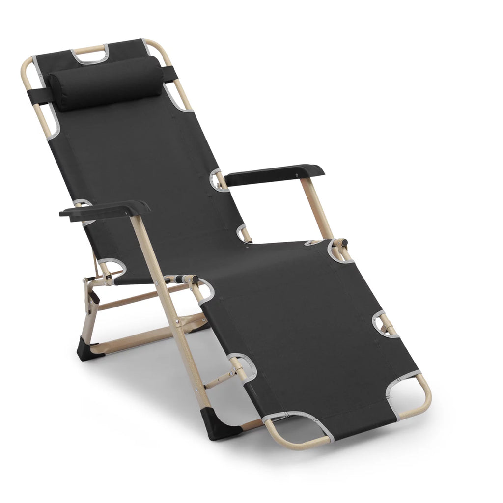 Zero Gravity Lounge Chair with Adjustable Headrest, Black Q302044
