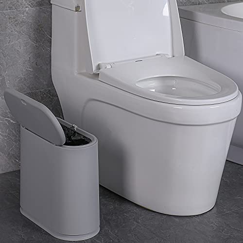 10 Liter Rectangular Plastic Trash Can with Press Type Lid S81601