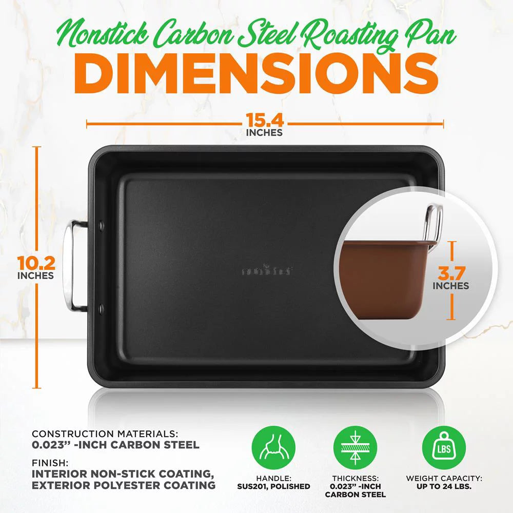 Non-Stick Carbon Steel Roasting Pan with Wire Handle Z54664