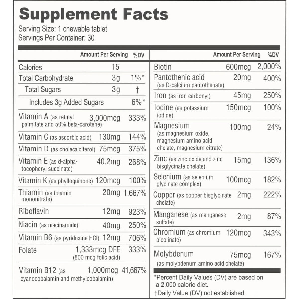 Chewable Bariatric Multivitamin with Iron and Calcium Citrate N4393