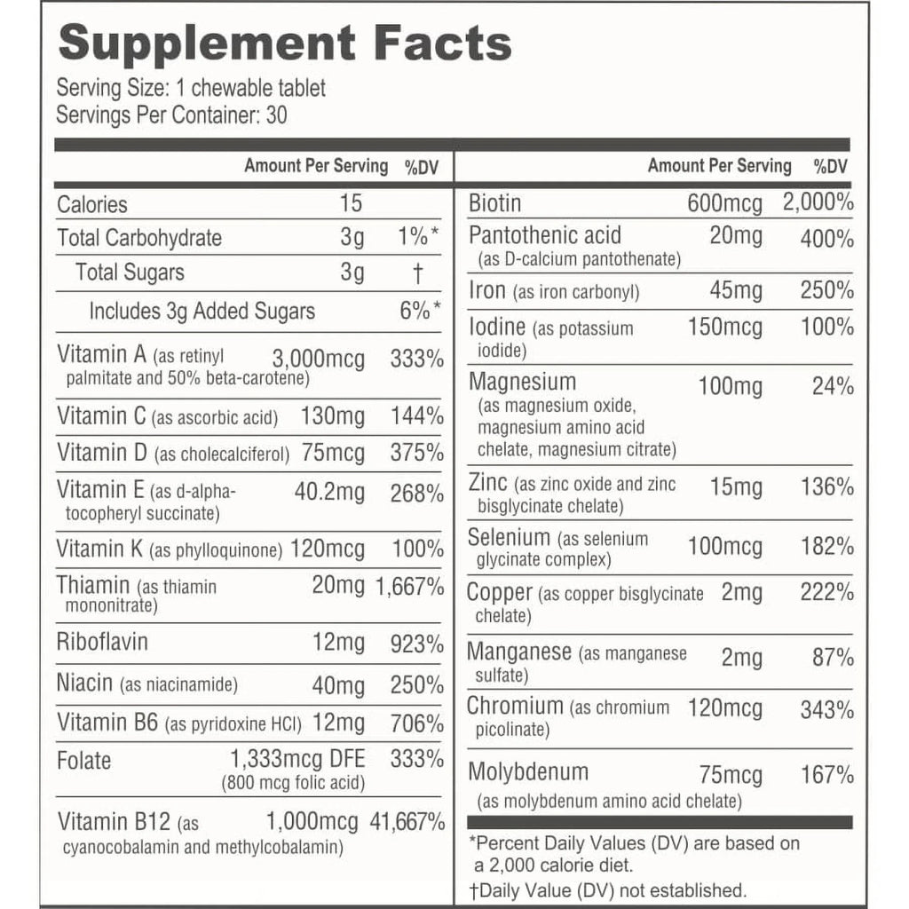 Chewable Bariatric Multivitamin with Iron and Calcium Citrate Soft Chews G9483