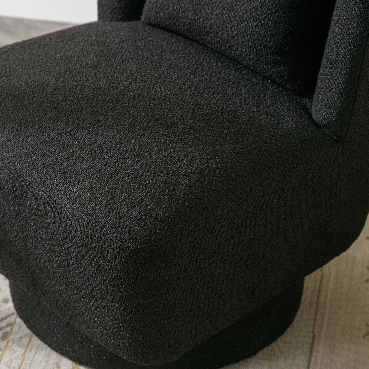 Black 360 Degree Swivel Accent Barrel Chair Z272800