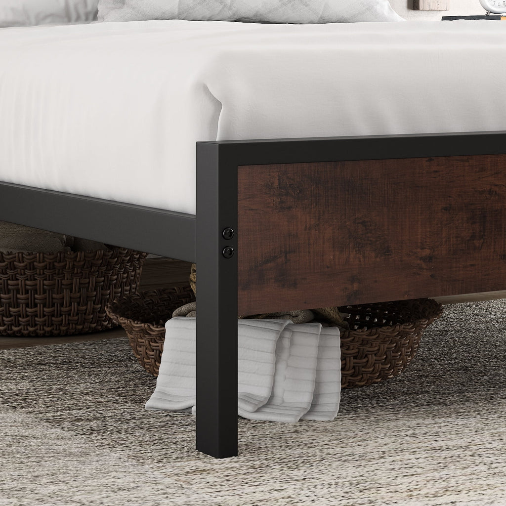 Queen Size Platform Bed Frame with Wood Headboard U631