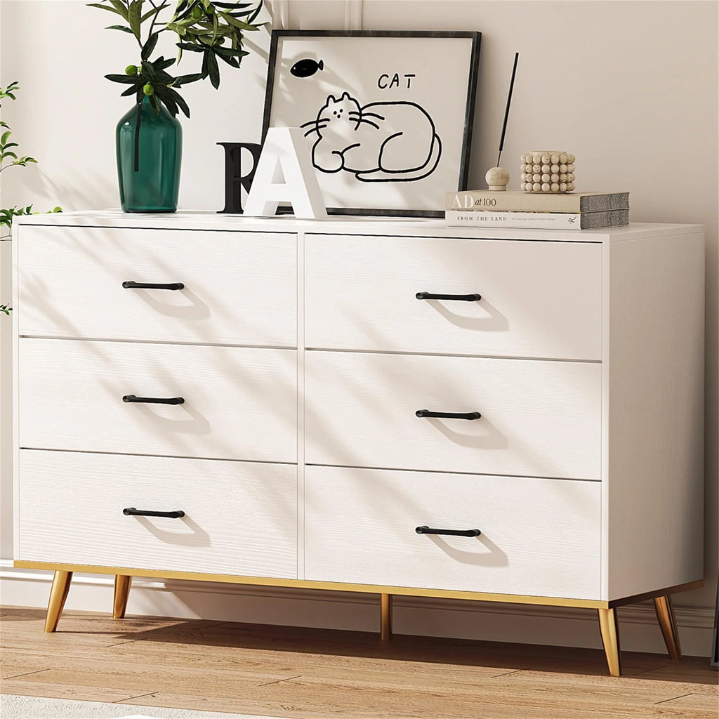 Black 6 Drawer Wood Dresser Y269100