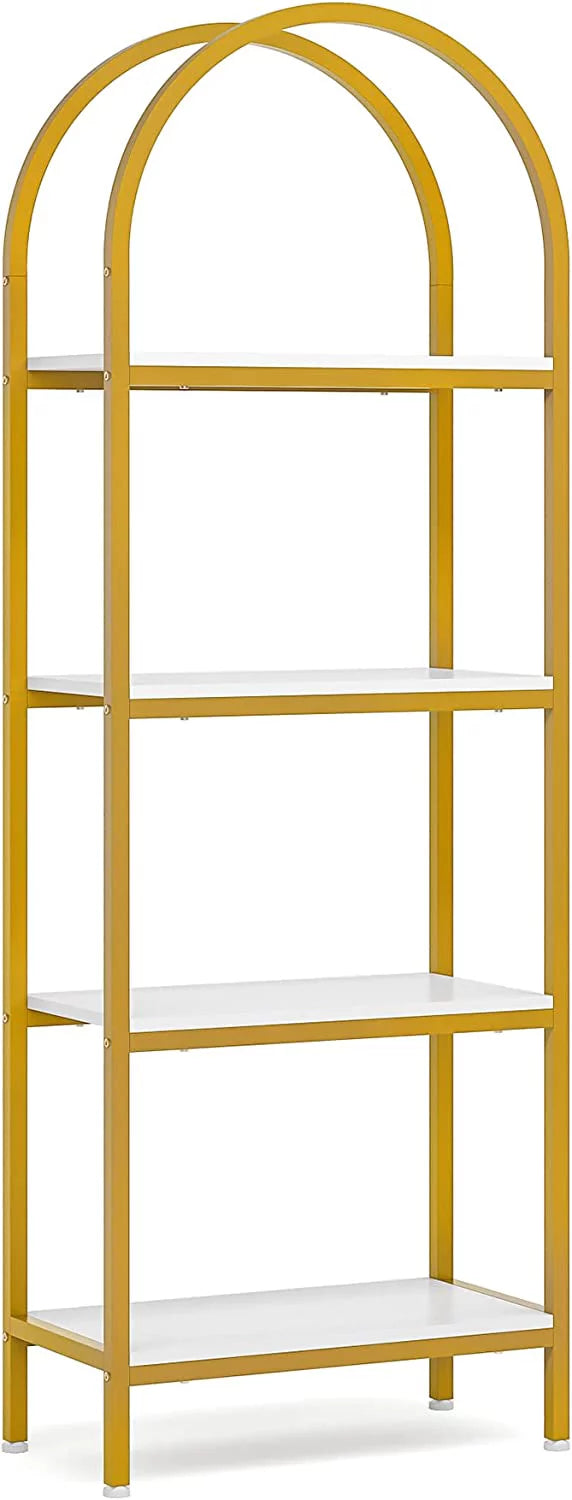4-Tier 70.8" Arched Bookshelf with Metal Frame Q609321