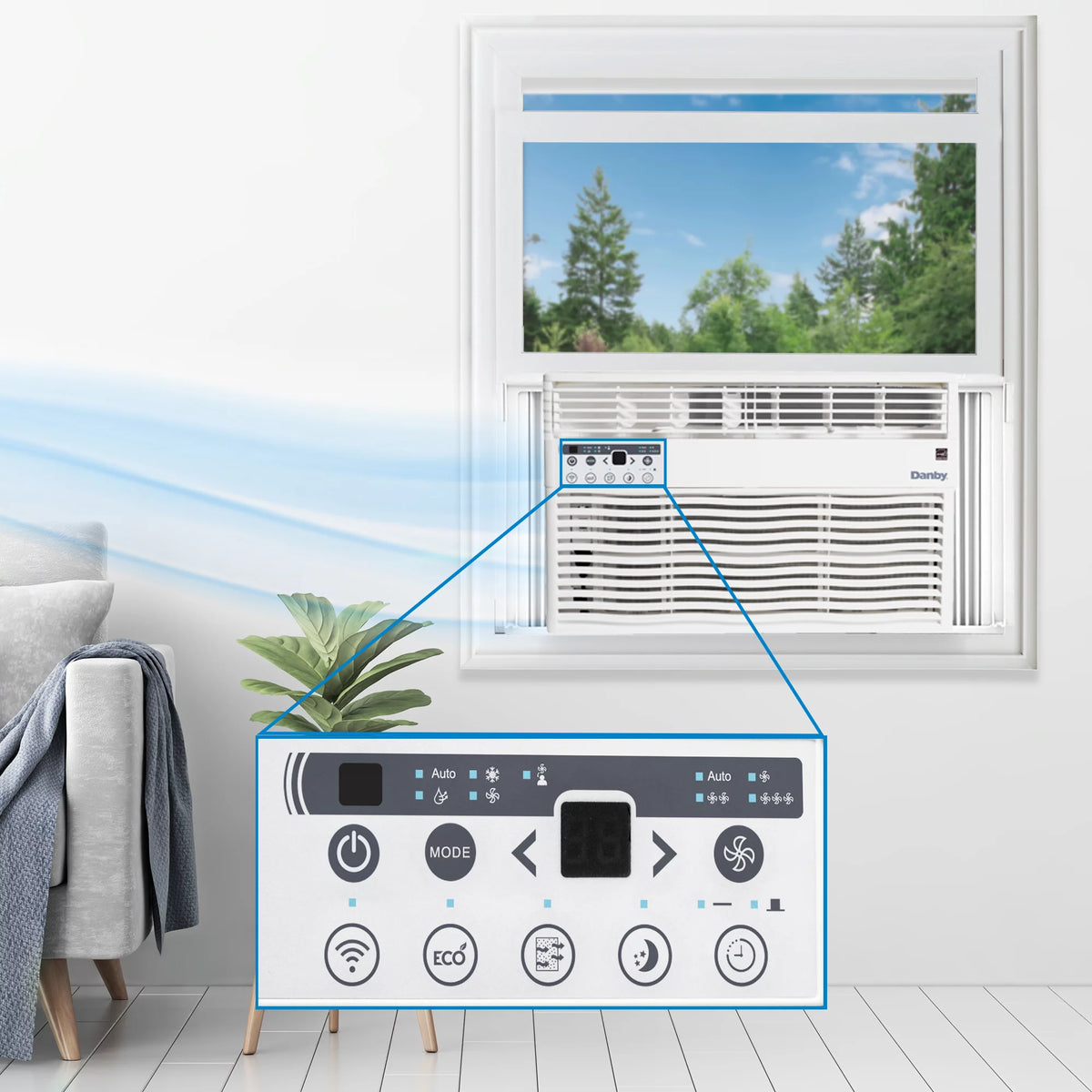 8000 BTU White Window AC C2979