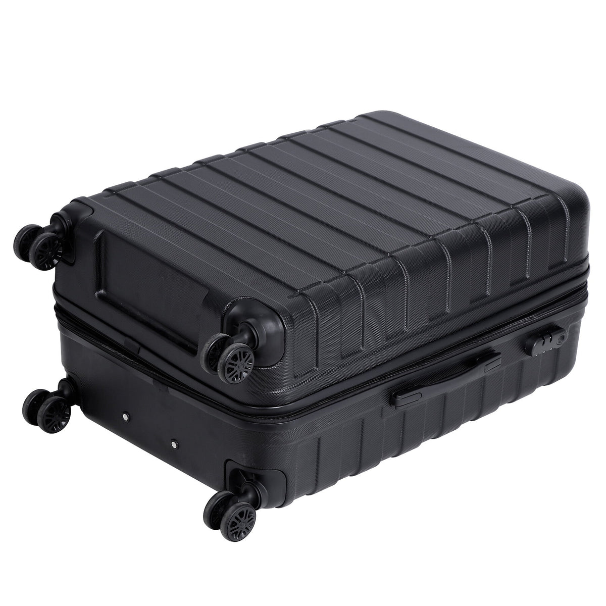 3pcs Black Spinner Luggage Suitcase Set L485556