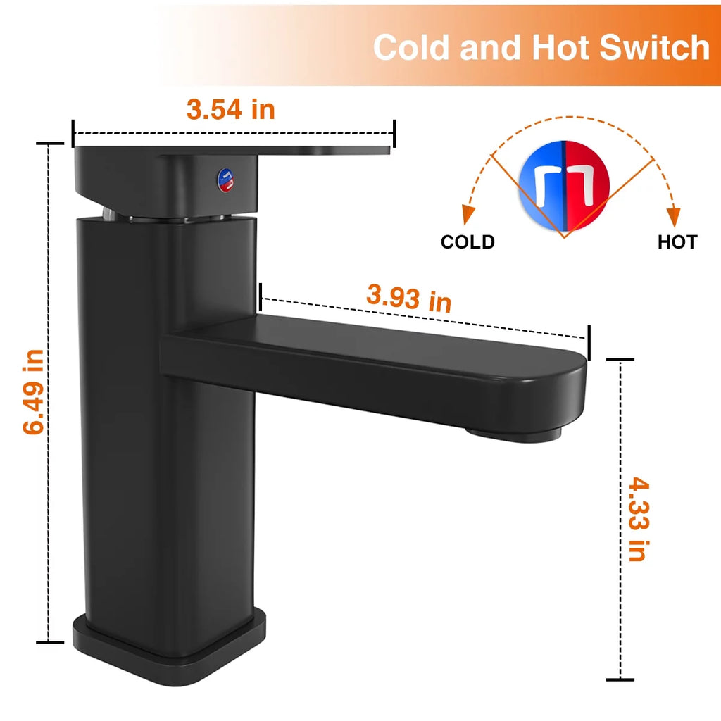 2Pack Single Handle Black Bathroom Sink Faucet B13398