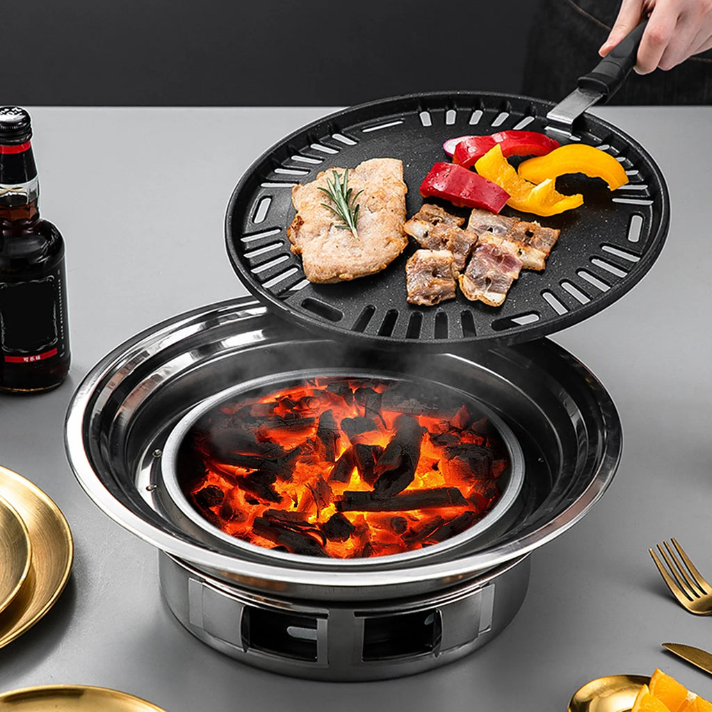 Portable Non-stick Stainless Steel Charcoal Grill C362933