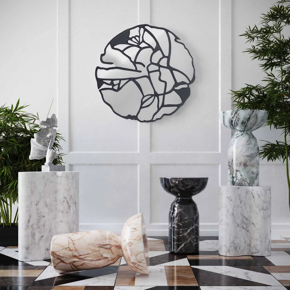 White Marble Side Table N654660