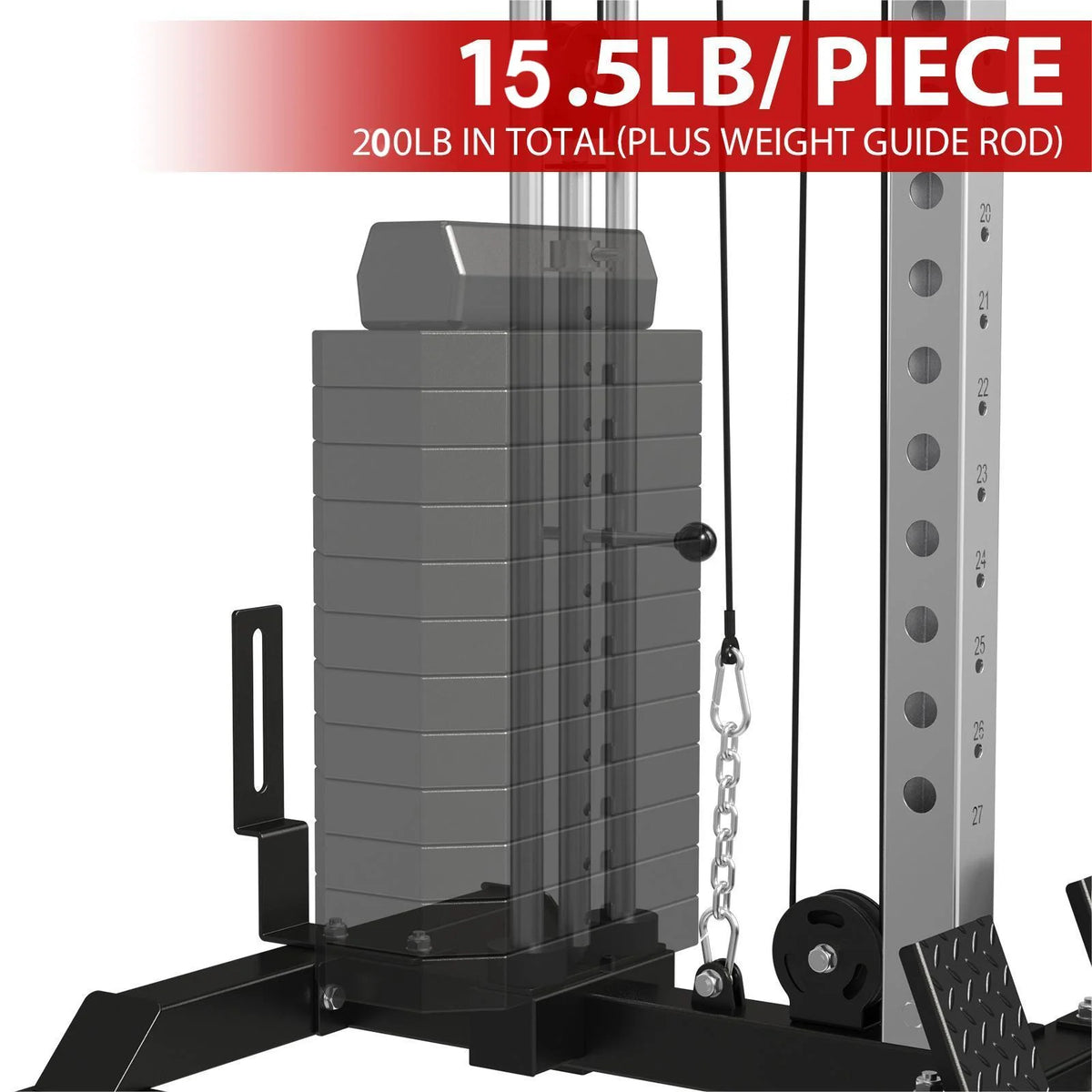 Wall Mount Cable Crossover Machine with 200LBS Weight Stack L516435