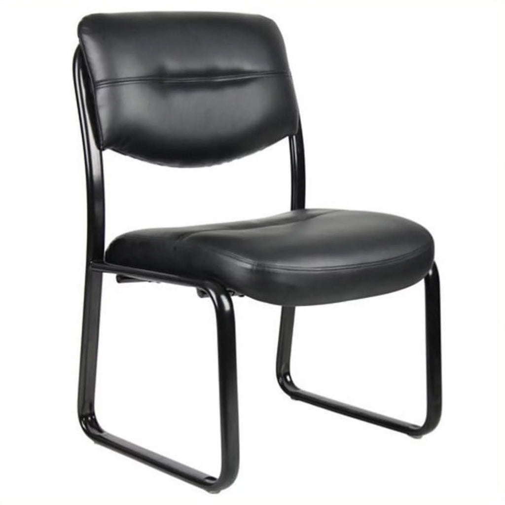 Black Leather Guest Chair P976