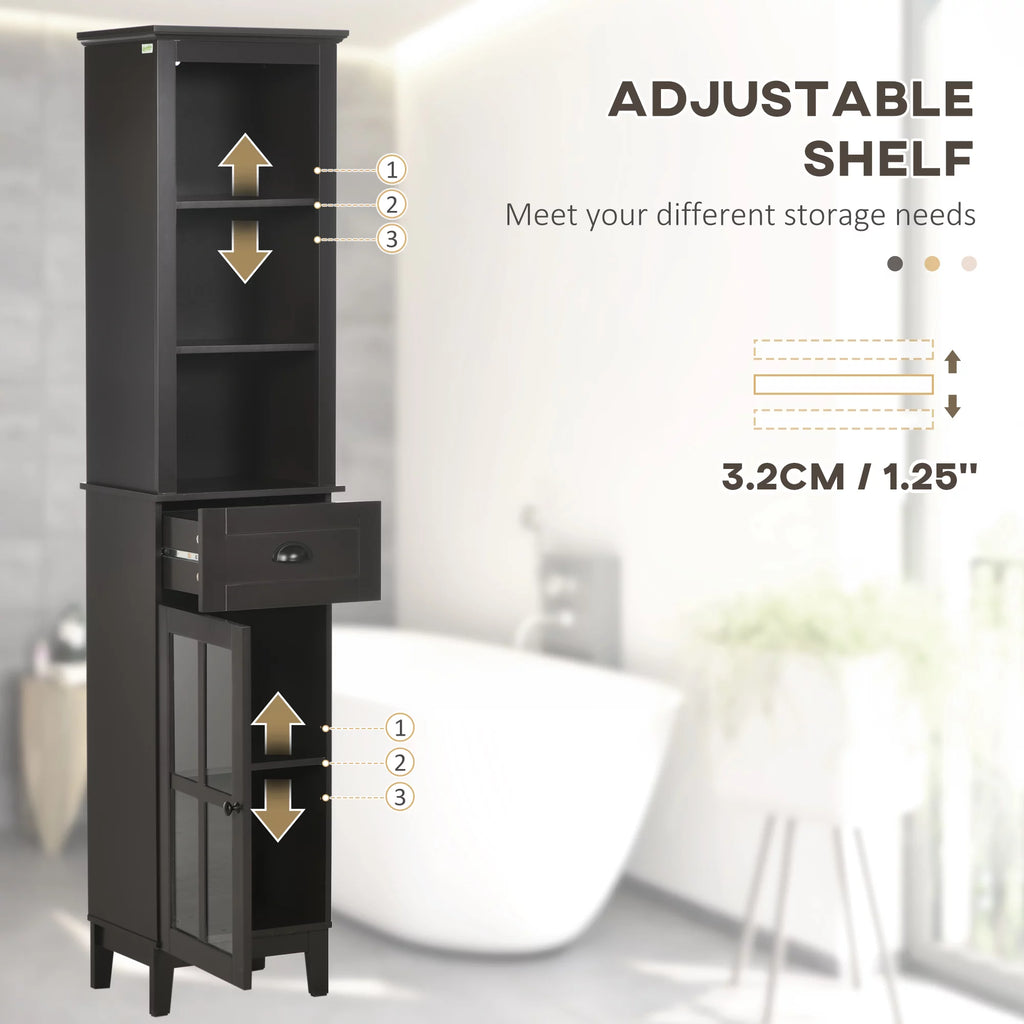 Slim Bathroom Storage Cabinet with Door & Shelves H71819