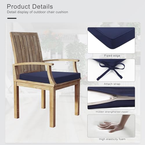 19"W x 19"D x 2"T Set of 4 Waterproof Outdoor Chair Cushions I835