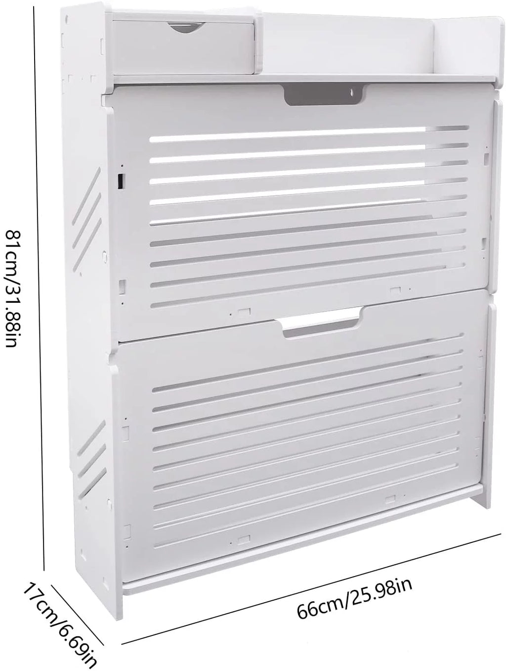 White 2 Tier Shoe Cabinet O930174