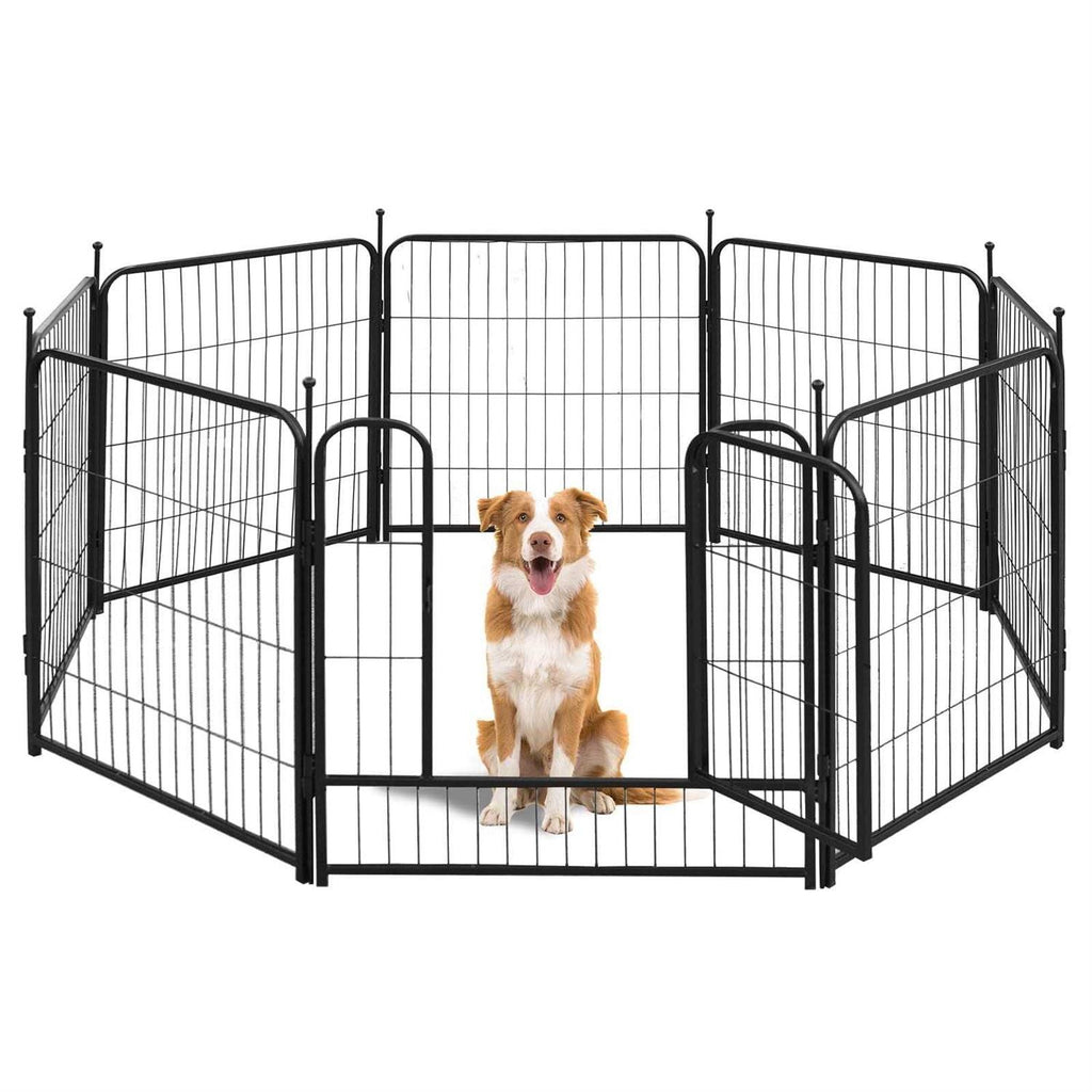 8 Panel Metal Exercise Pen with Pet Door F2694