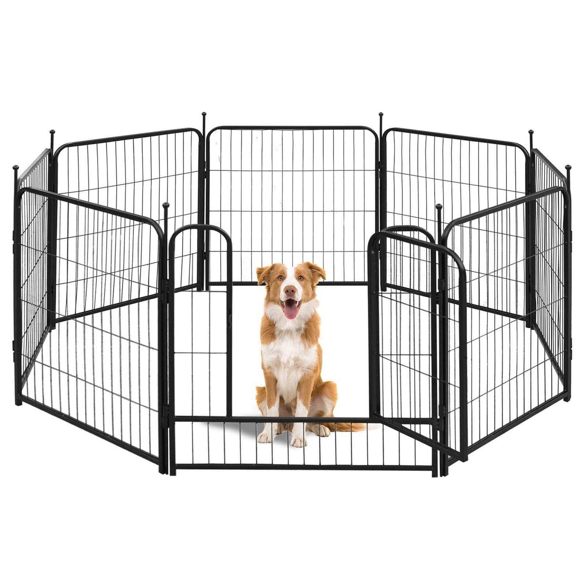 8 Panel Metal Exercise Pen with Pet Door F2694