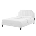 Twin Size White Velvet Platform Bed Frame K2420