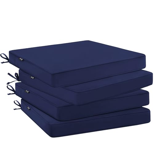 19"W x 19"D x 2"T Set of 4 Waterproof Outdoor Chair Cushions I835