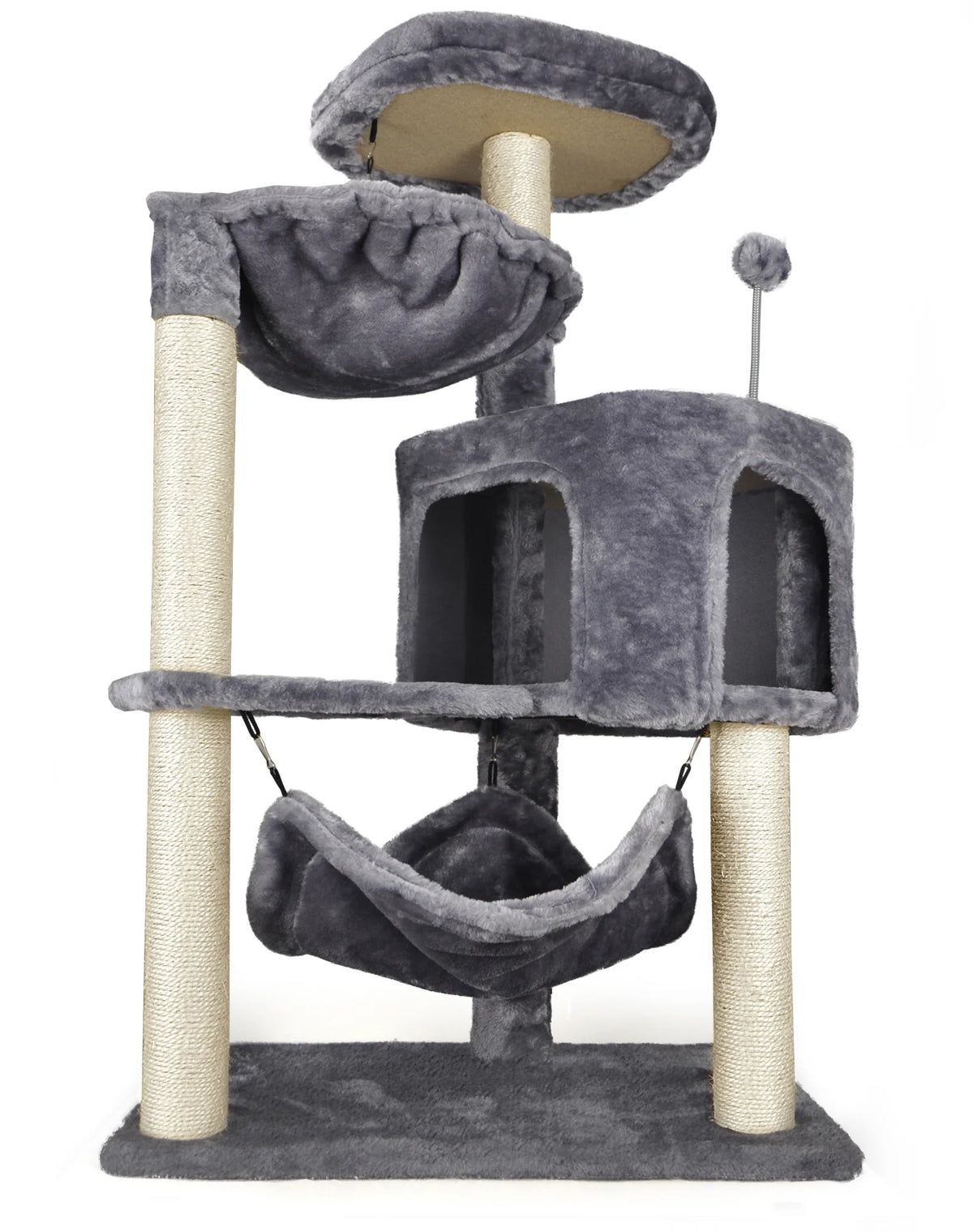 39.37" Cat Tree Cat Tower with Condo and Hammock V68115