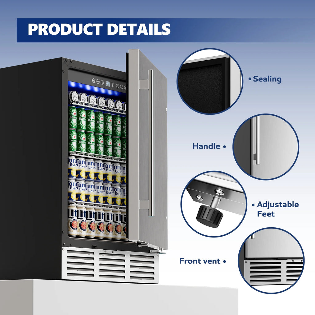 15 Under Counter Beer Fridge with Stainless Steel Door Y160080