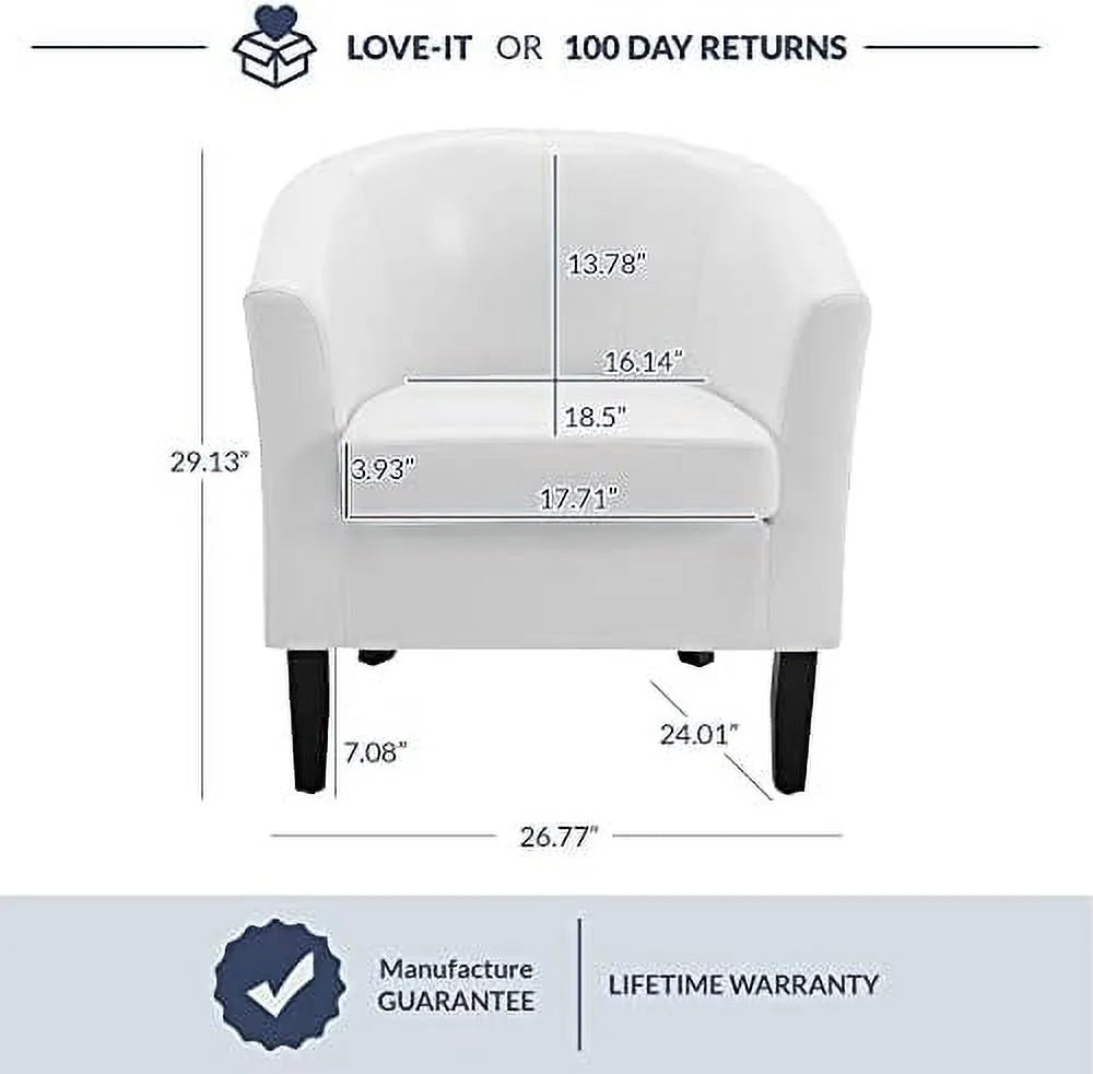 Linen Accent Barrel Chair with Flared Legs X266746