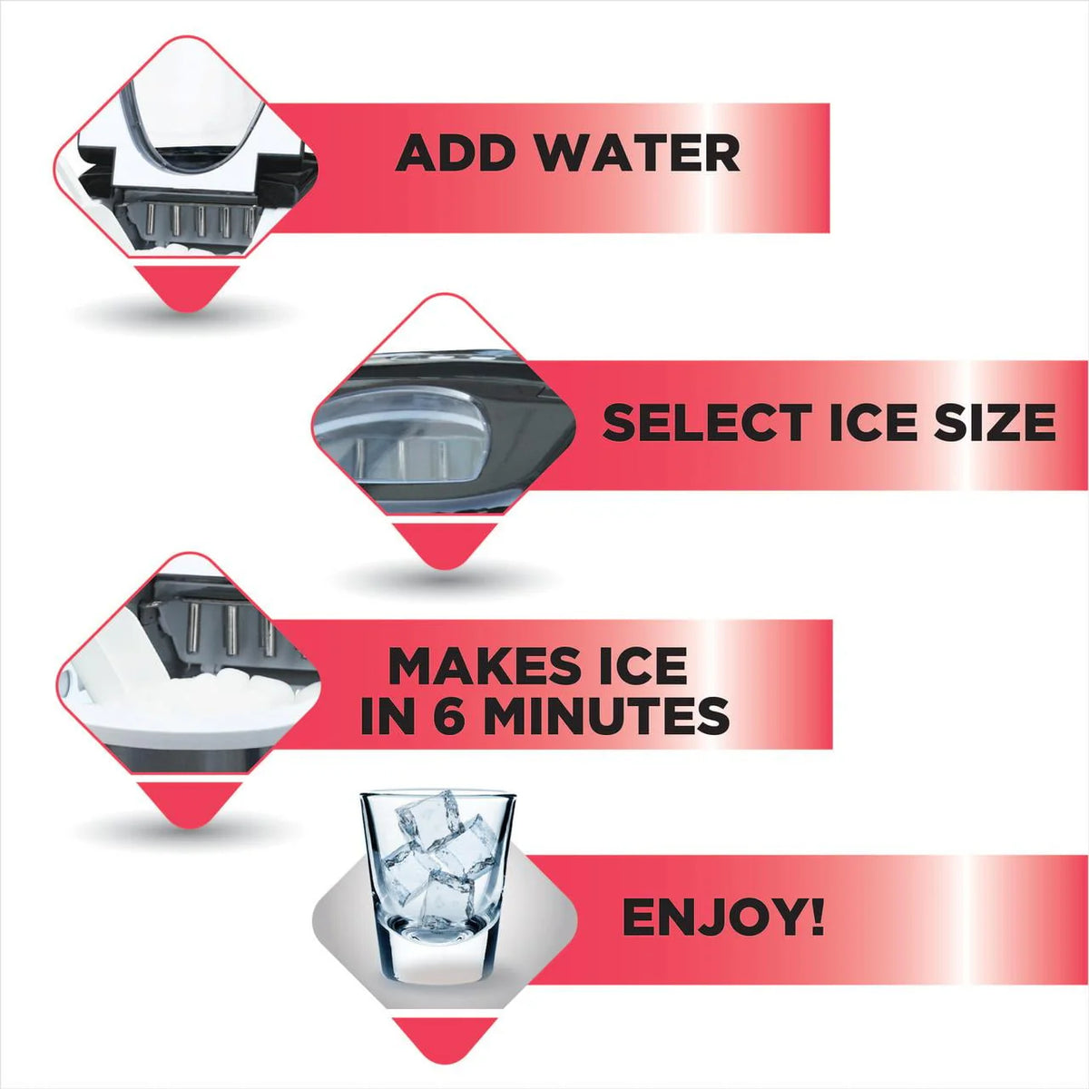 2.3 Qt. Stainless-Steel Counter Top Ice Maker U219133