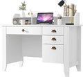 White Desk with Drawers and Hutch Y3491