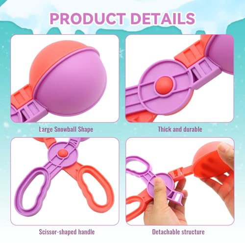 8 Pcs Snowball Maker Tool Kit with Handle E76236