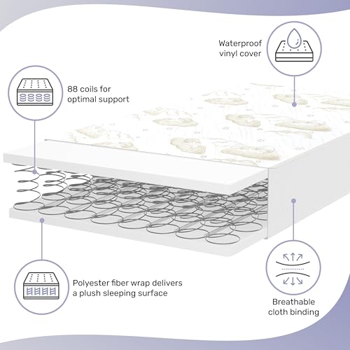 5” 2-in-1 Breathable Spring Coil Crib and Toddler Bed Mattress A490