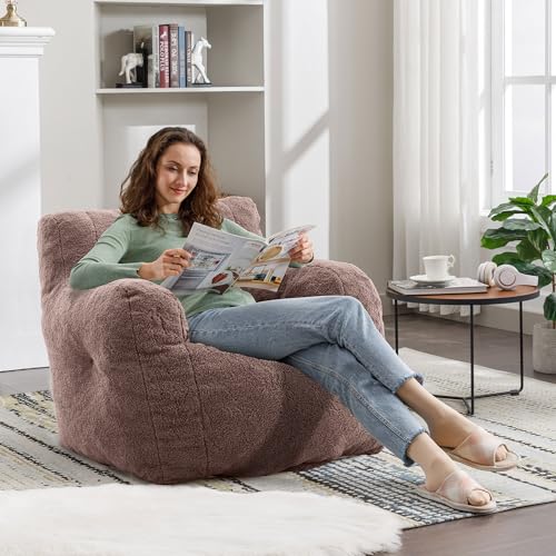 White Tufted Bean Bag Chair Y860
