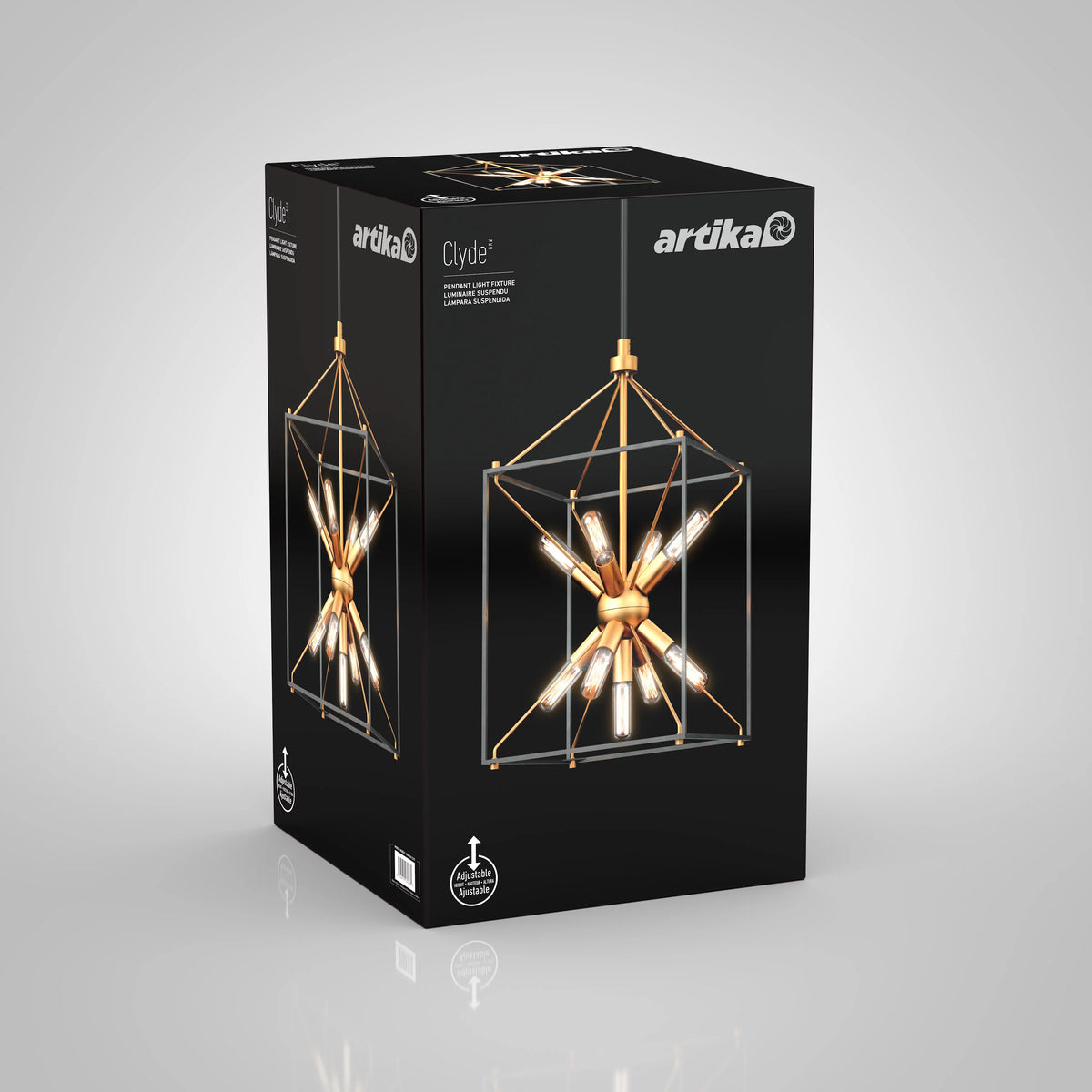 9-light Pendant Black & Gold P69841