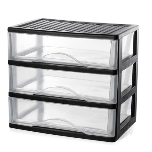 Medium 4 Drawer Clear Stacking Desktop Organizer O9151