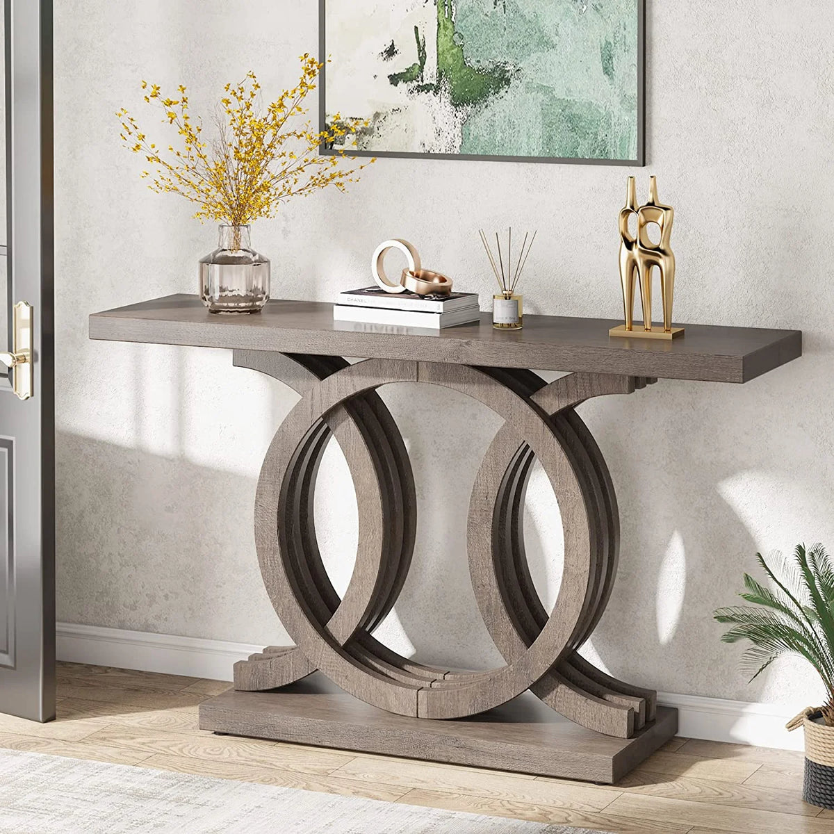 55 inches Brown Wooden Console Table C819714