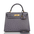 Gris Agate and Gris Perle Ostrich Bag A102