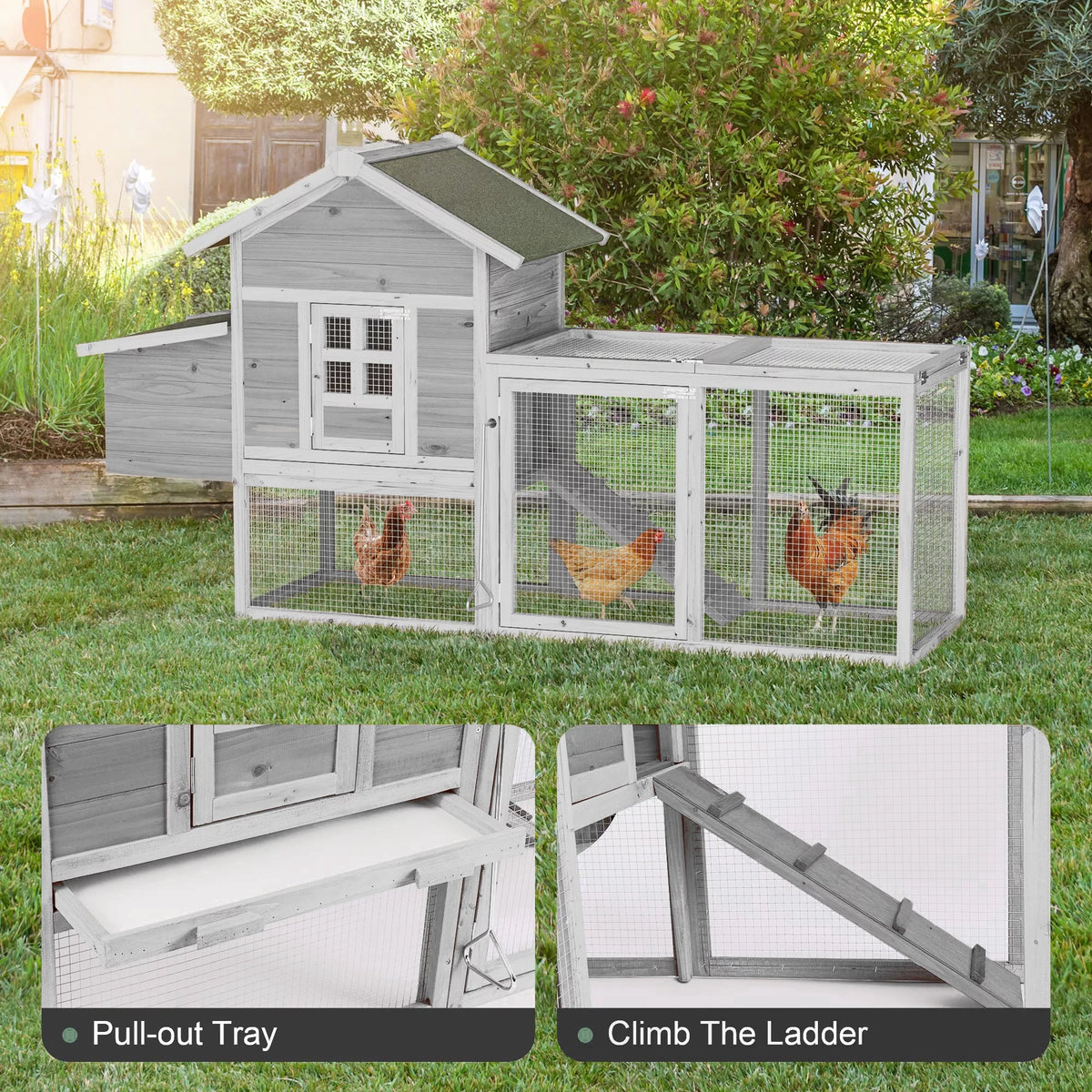 Large Wooden Chicken Coop X523