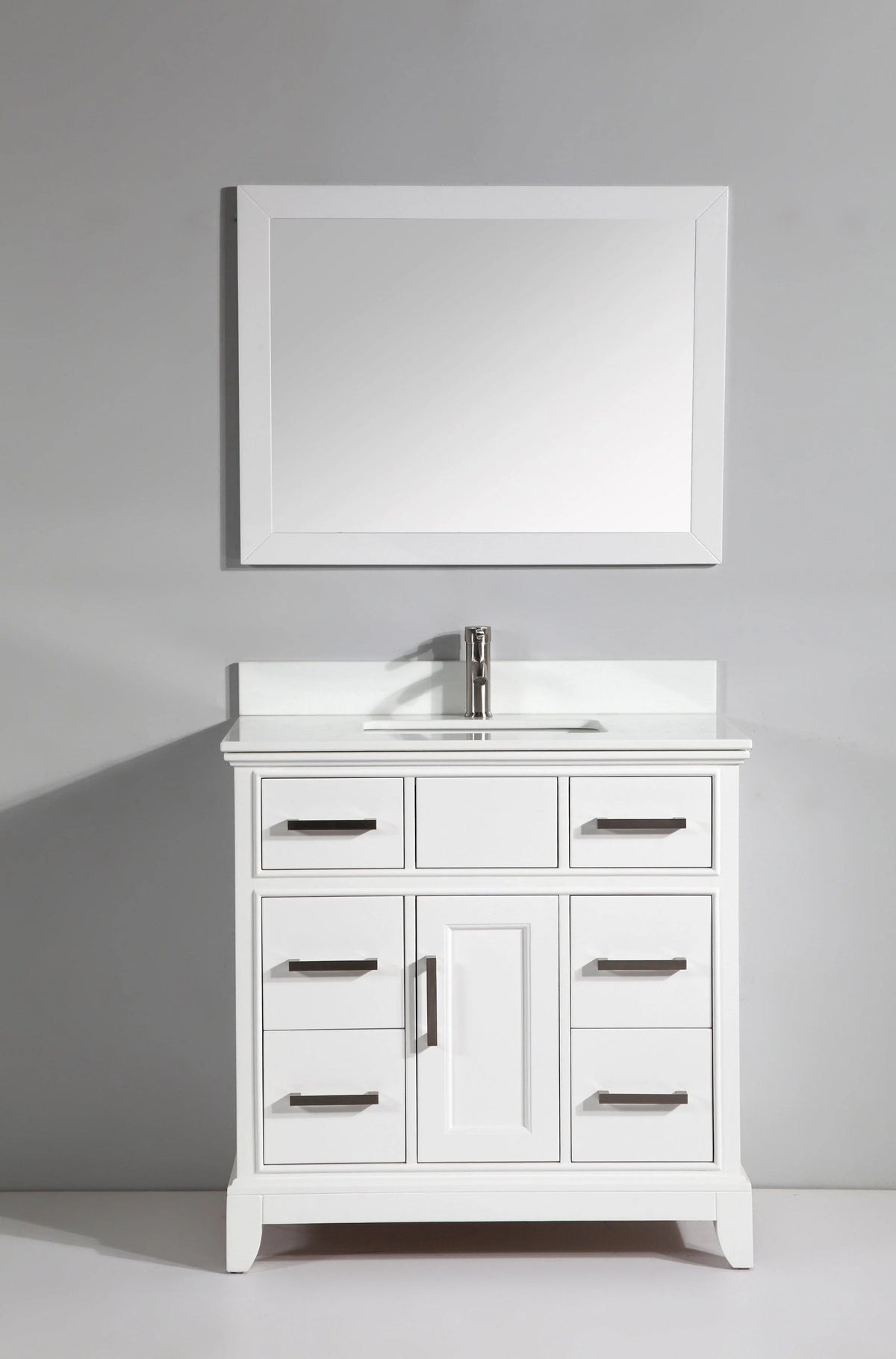36 in. Single Sink White Vanity & Mirror A53172