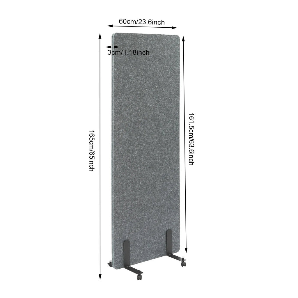 Freestanding Acoustic Room Divider Privacy Screen with Lockable Wheels H5276