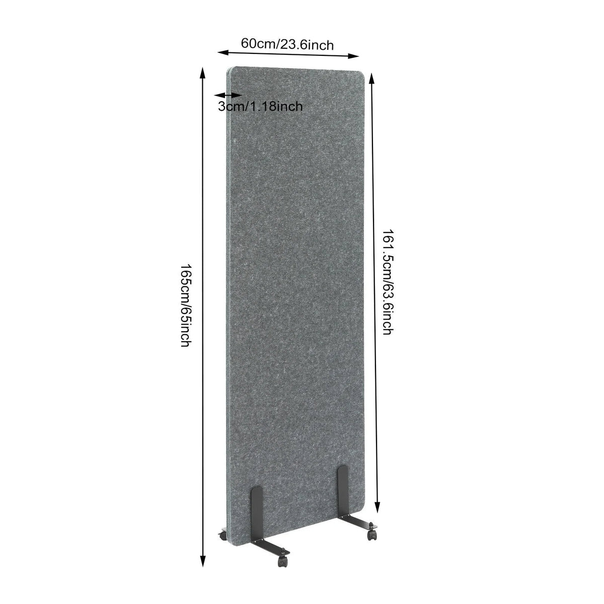 Freestanding Acoustic Room Divider Privacy Screen with Lockable Wheels H5276